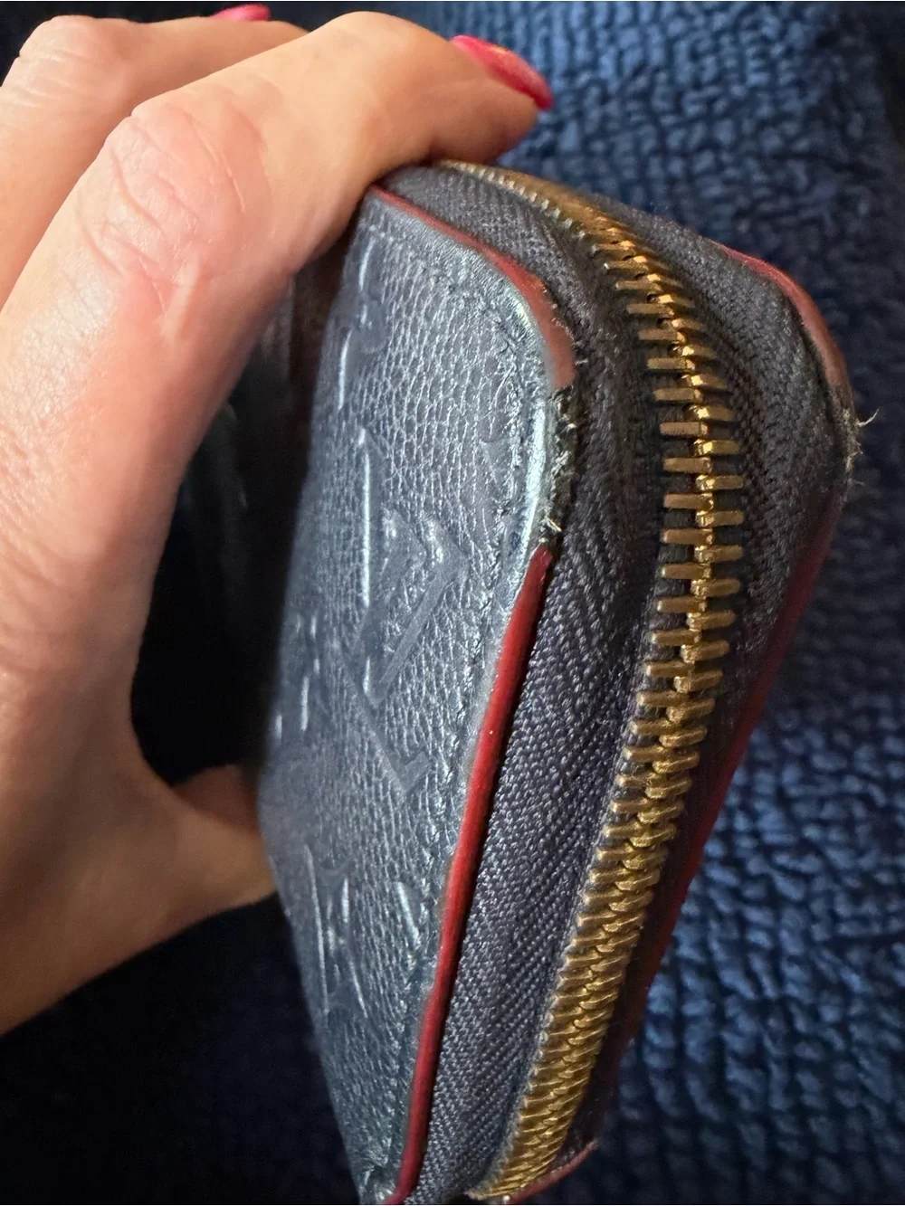 Louis Vuitton Navy Blue Empreinte (Embossed) Monogram Long Zippy Wallet